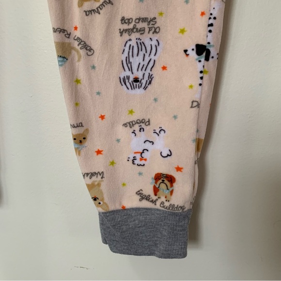 Cuddl Duds Velour Pajama Lounge Set Cozy Pink Dog Print - Picture 11 of 11